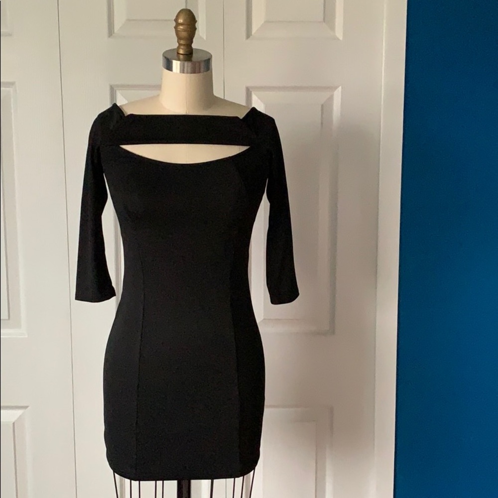 Fitted Black Cutout Club Dress